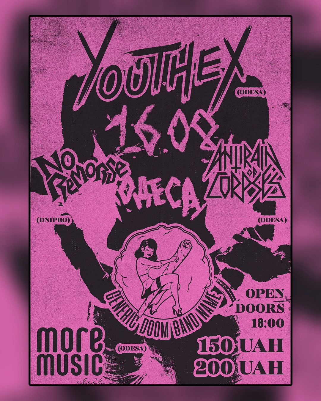 Youthex, No Remorse, Antirain of Corpses, Generic Doom Band Name